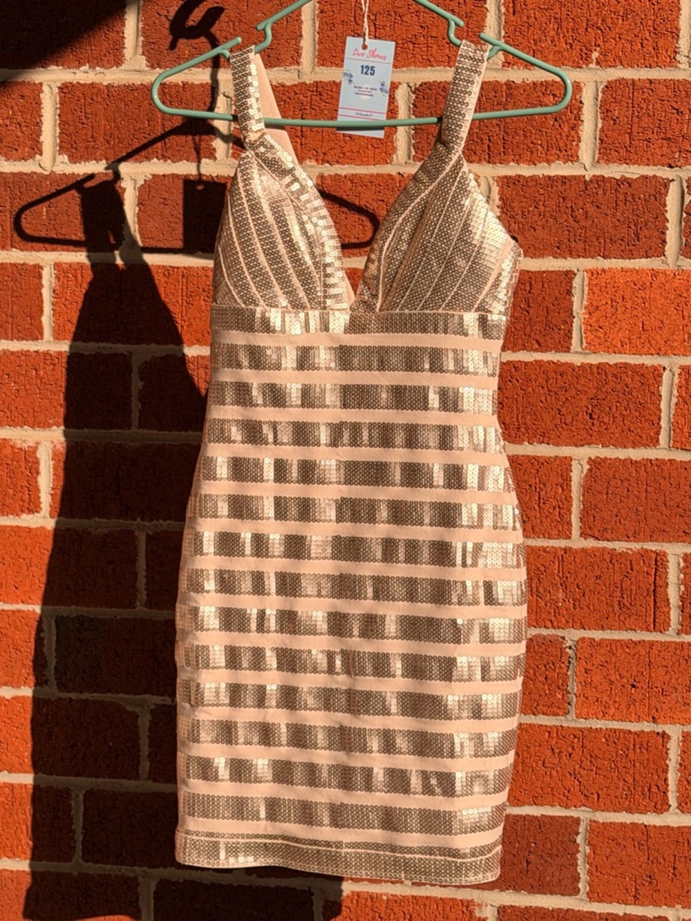 Galen Schwartz PRIVE Sequin V-Neck Dress in Champagne —#125 - Picture 14 of 14